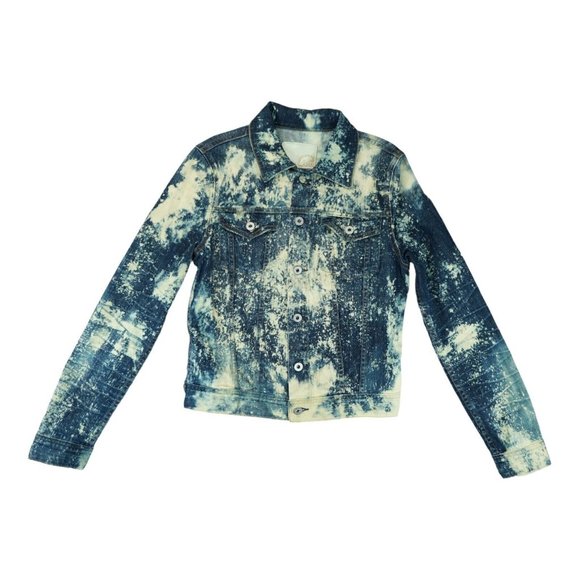 ADRIANO GOLDSCHMIED AG Jean Jacket Womens Medium Splash Bleached Made In USA - Picture 1 of 7